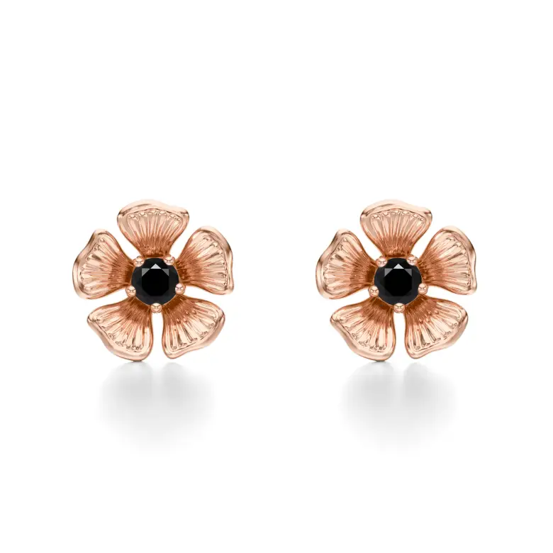 Kolczyki czarny diament z różowego złota AJK_015 Kolczyki czarny diament z różowego złota AJK_015